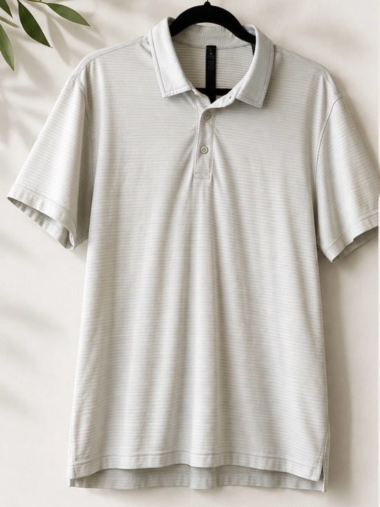 lululemon athletica Other - Lululemon Men’s Polo Shirt XL Light Grey Striped Performance Golf Shirt